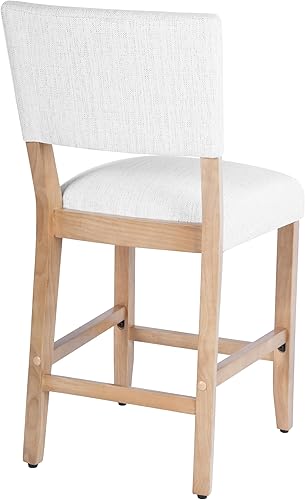 Miniatura 9 de HomePop Taburete de mostrador de respaldo abierto de 24 pulgadas, decoración del hogar, sillas de tela para comedor, cocina y sala de estar, tejido