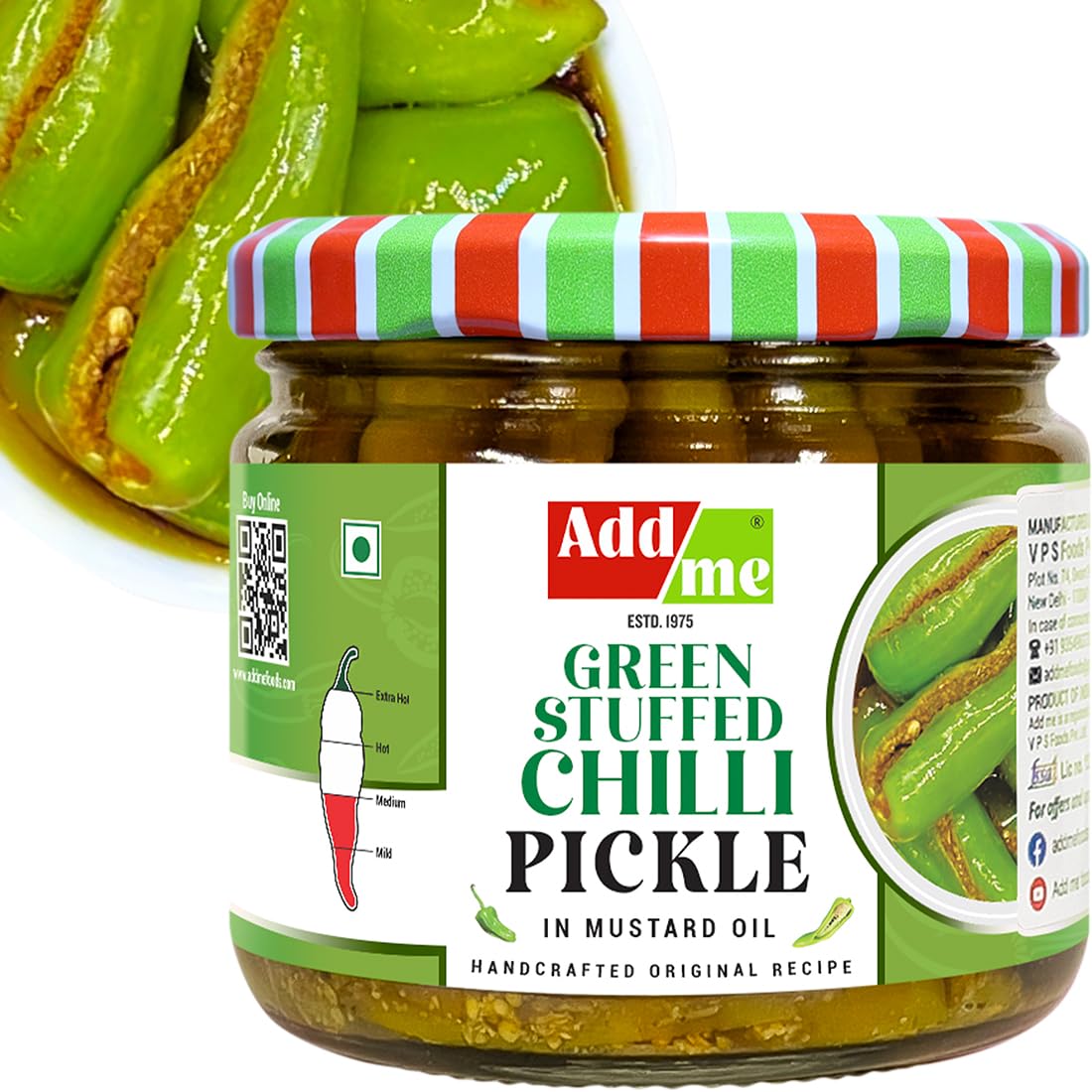 Add Me Homemade Rajasthani Stuffed Green Chilli Pickle in fresh mustard oil 3...