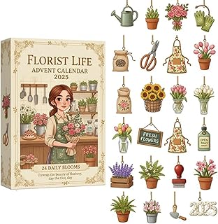 Florist Life Advent Calendar 2025 : A Daily Dose of Florist Fun, 24 Days of Floral Ornaments & Mini Gardening Tools, Christmas Countdown Calendar for Flower Lovers, Unique Gift for Gardeners