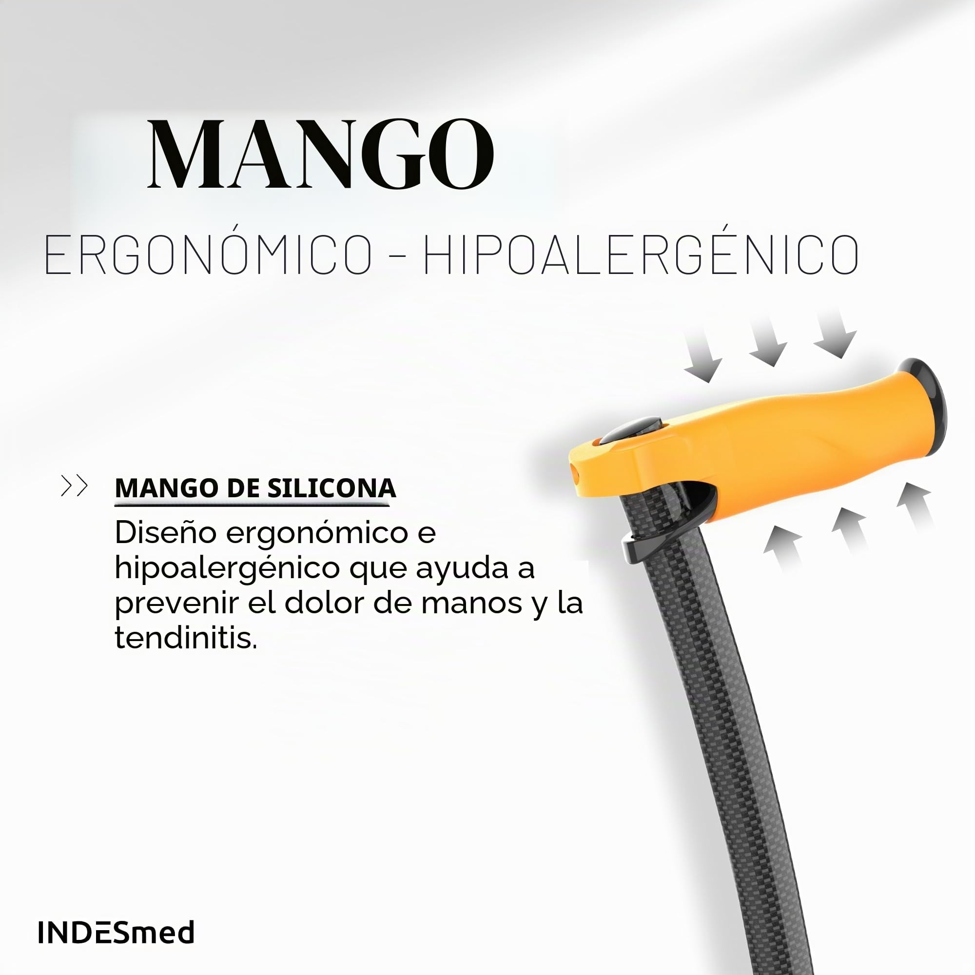Bastón para Personas Mayores de Fibra de Carbono INDESmed | Ultra-Ligero, Ajustable, Ergonómico y Resistente | Ayuda para Caminar con Mango Antitendinitis | Cómodo y Seguro (Negro, S (155-165cm))