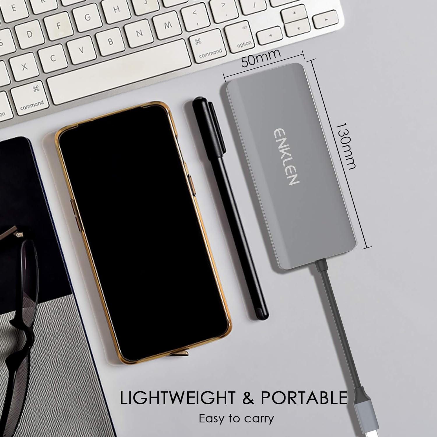 Top Rated USB C Hub,Type C Adapter, ENKLEN 12in1 hub with 2X 4K HDMI, VGA, Ethernet, 100W PD, 2X USB 3.0/USB 2.0, SD/TF Card Reader, Mic/Audio for MacBook Pro/Air/Windows Type C Laptops, Docking Station