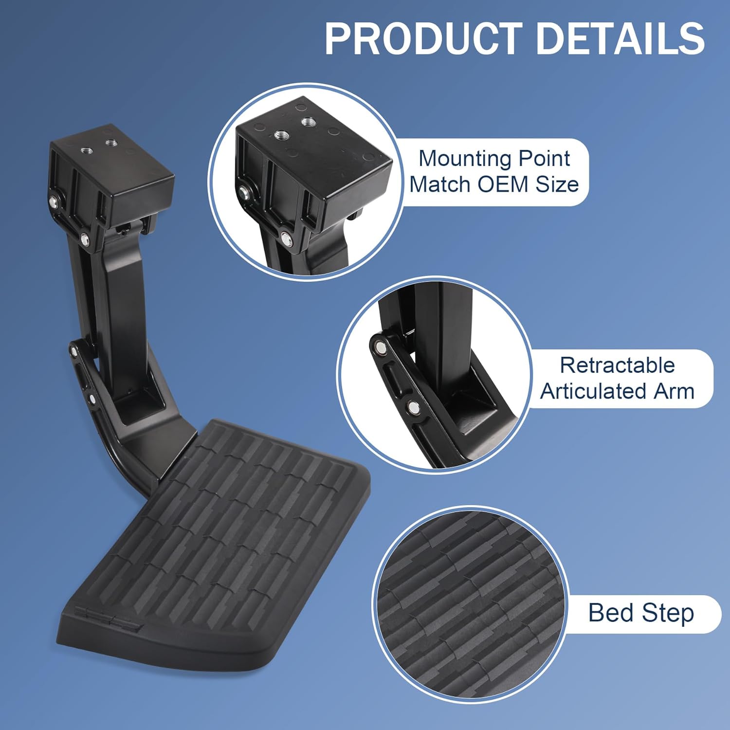 Rear Bed Step Tailgate Bedstep PTS30-34000 Replacement for Toyota Tundra 2022 2023 2024 Folding Truck Step Retractable Bumper Tailgate PTS3034000