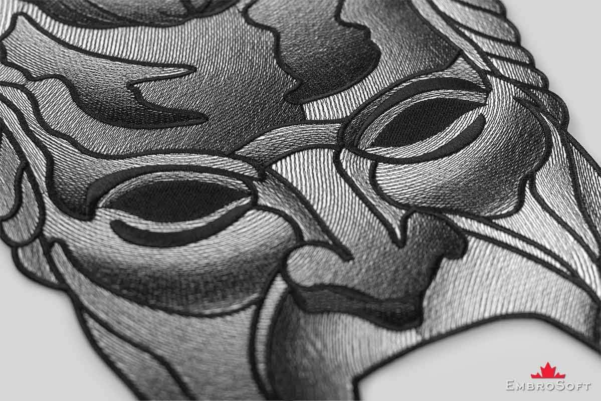 Ghost Band Nameless Ghoul Shadow Man's Mask Embroidered Patch – Pack of 1 Heavy Metal Embroidery Emblem – Iron On and Sew On Applique Patch for Bikers – 4.9 x 6.9 inches