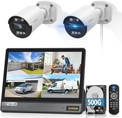Miniatura 10 de 《5MP Super HD y visión nocturna IR de 80 pies》Sistema de cámara de seguridad con cable para exteriores, cámaras CCTV impermeables IP67 con detección