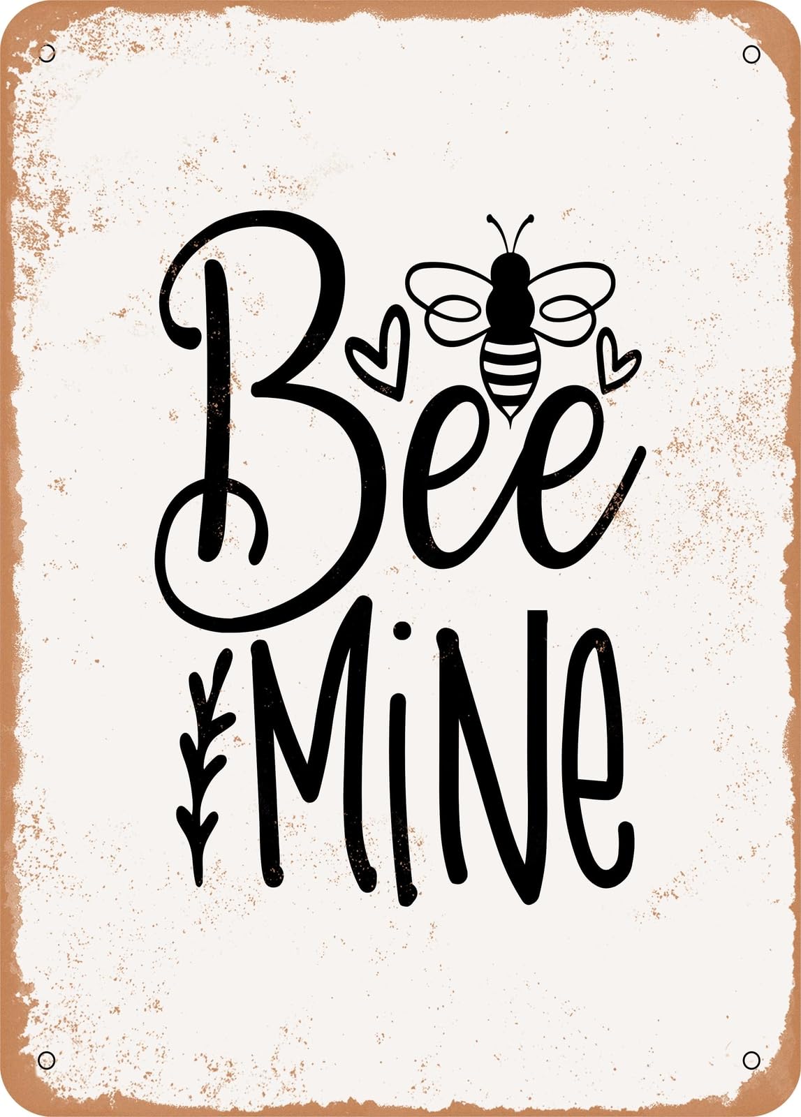 Miaomansenstore Metal Sign - Bee Mine - 2 - Vintage Rusty Look Home Decor