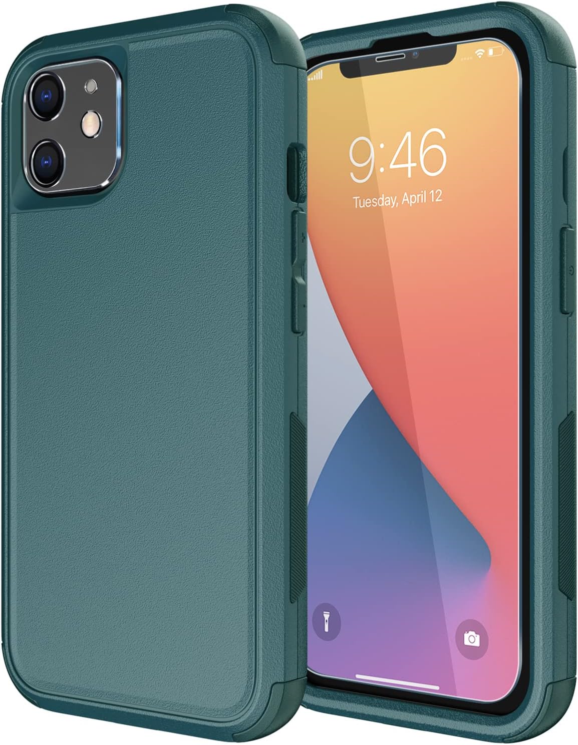 Diverbox for iPhone 11 Case [Shockproof] [Dropproof] [Tempered Glass Screen Protector],Heavy Duty Protection Phone Case Cover for Apple iPhone 11 (Black-3in1)
