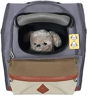 OLOTU Pet Backpack Expandable Cat Backpack, Dog Backpack Bag for Hiking Travel Camping, Large Capacity Cat Carrier with Breathable Mesh, Grey Spacious