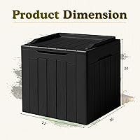 Vista 6 de Devoko Caja de almacenamiento para exteriores de 31 galones, caja de resina impermeable para terraza, con cierre y resistente a los rayos UV