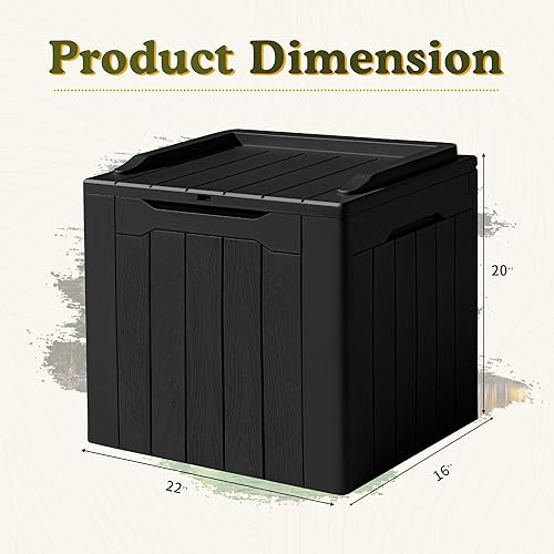 Miniatura 6 de Devoko Caja de almacenamiento impermeable de 31 galones para exteriores, caja de resina con cerradura y resistente a los rayos UV para muebles de