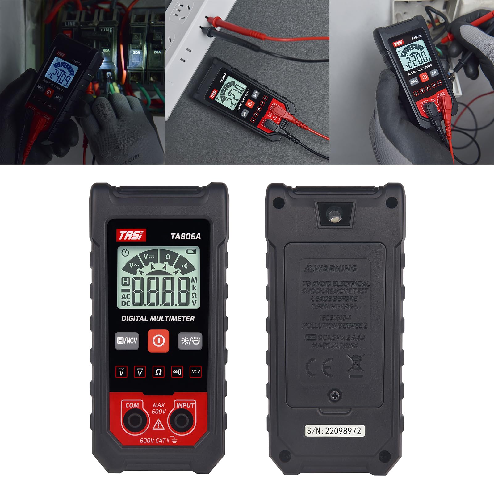 TA806A Multimeter Easy To Use Electrical Tester Convenient Handheld Multiment Automatic Switching For Precise Measure Digital Multimeter