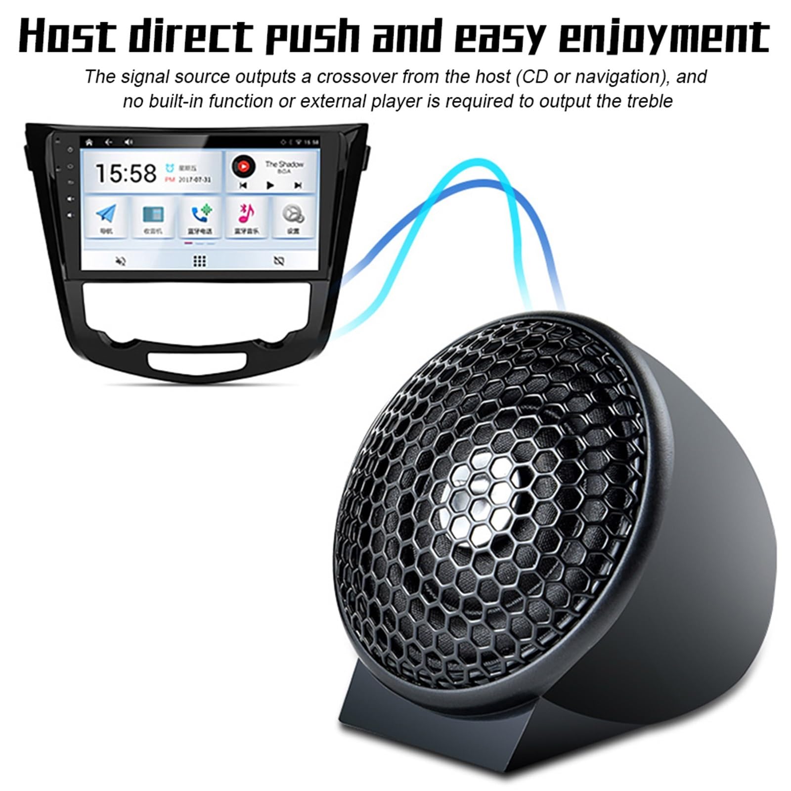 Altavoces de Coche Tweeter 2 Altavoces Tweeter para Coche, 150 W, 4 ohmios, subwoofer de Audio con película de Seda para modificación de Audio.