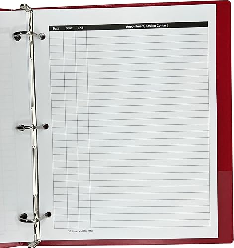 Miniatura 1 de Insertos de carpeta de registro de actividad (50 hojas, 8.5 x 11 pulgadas) para planificador de 3 agujeros para enumerar una cita, tarea o contacto.
