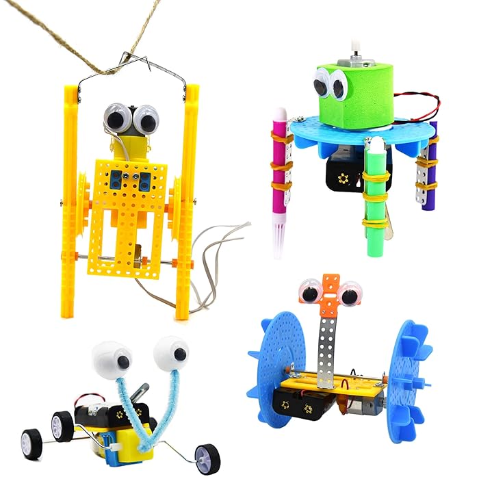 Buy JONELVES 4 Set STEM Kit,DC Motors Electronic Assembly Robotic ,DIY