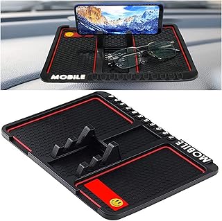 Kingsway Big Size Non-Slip Car Mobile Holder Dasboard Mat with Car Parking Mobile Number Display Pad, Anti-Skid & Anti-Slip Universal Design Use for All Cars, Silicone, 1 Piece