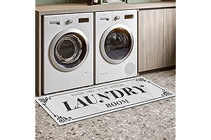 Country Chic Laundry Room Decor: 17"x 48" Non-Slip Farmhouse Laundry Mat