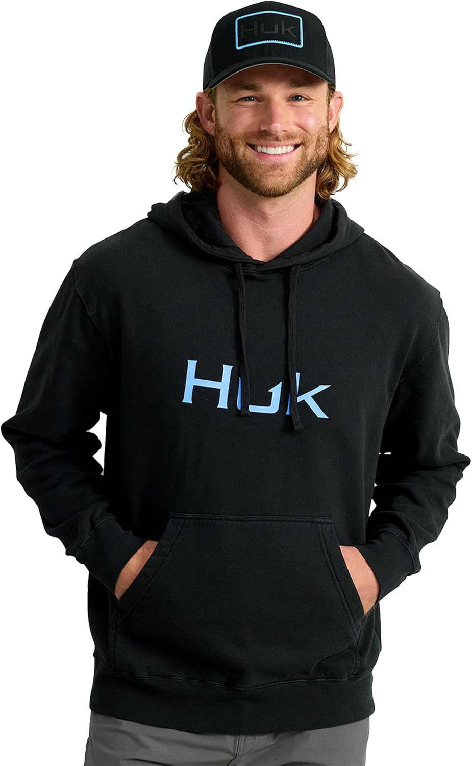 HUK Men's Huk Cotton Fleece Graphic Hoodie, Performance Fishing Sweatshirt