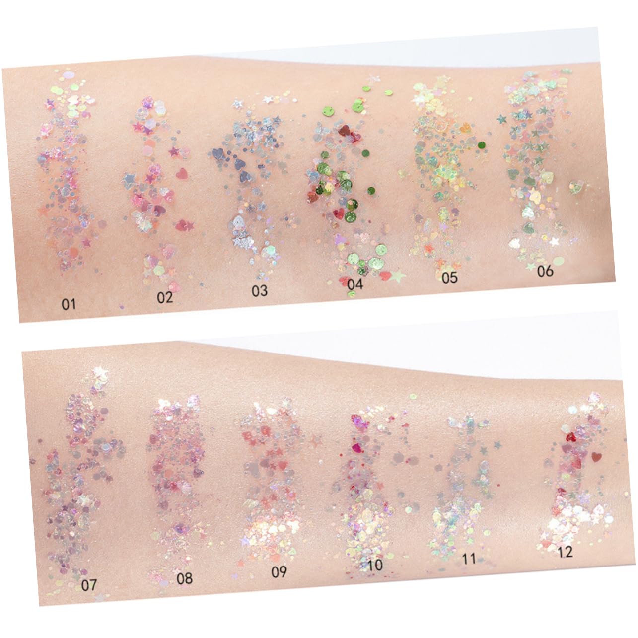 Set Da 2 Pezzi Per Il Trucco Con Paillettes 12 Colori Gel Per Il Corpo Con Paillettes Glitter Per Il Trucco Degli Occhi Unghie Lucentezza Duratura