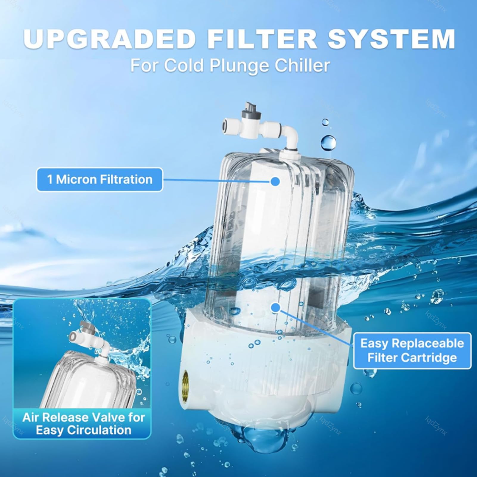 Kit refrigeratore per bagno di ghiaccio, unità di raffreddamento intelligente con pompa di filtrazione per recupero della terapia del freddo, casa e palestra