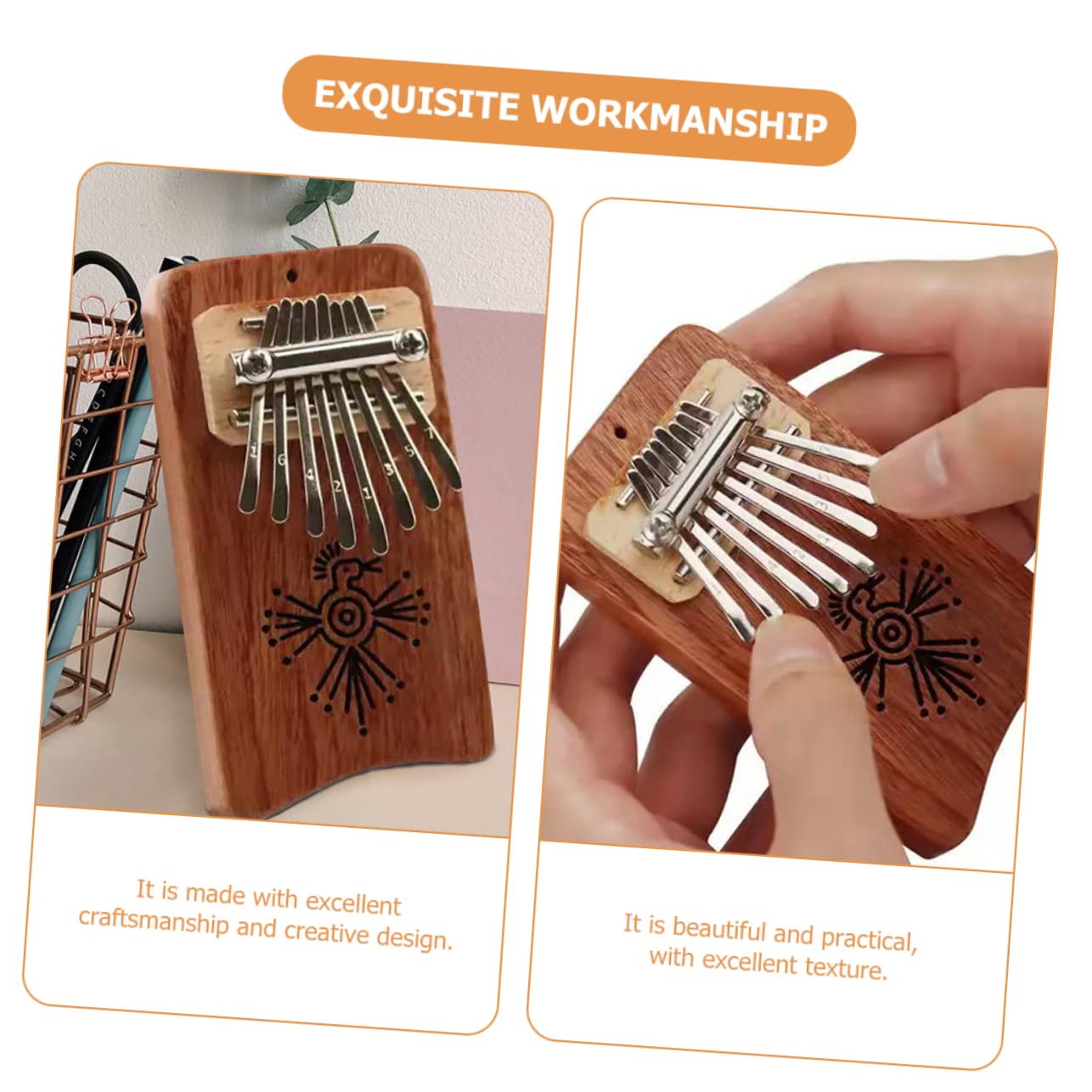 Alasum 5kawałki Kalimba Kciukowa Tonów Przenośny Instrument Muzyczny Dorosłych Idealny Do Domu Szkoły Przyjęcia i Łatwy Użytkowaniu Czysty Dźwięk