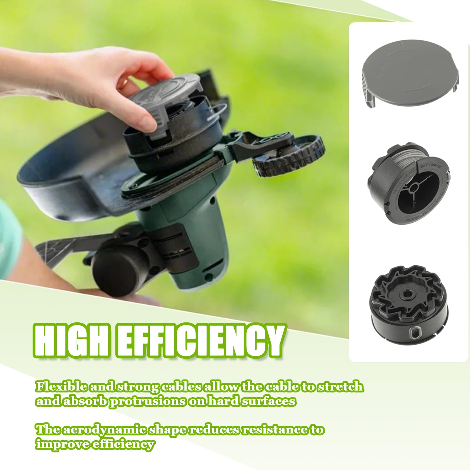 Bobina di filo decespugliatore F016800570 per BOSCH UniversalGrassCut 18 18-26 18-260, per bobina di ricambio F016800570 (3 Bobine di filo+1 Copertura Bobina)