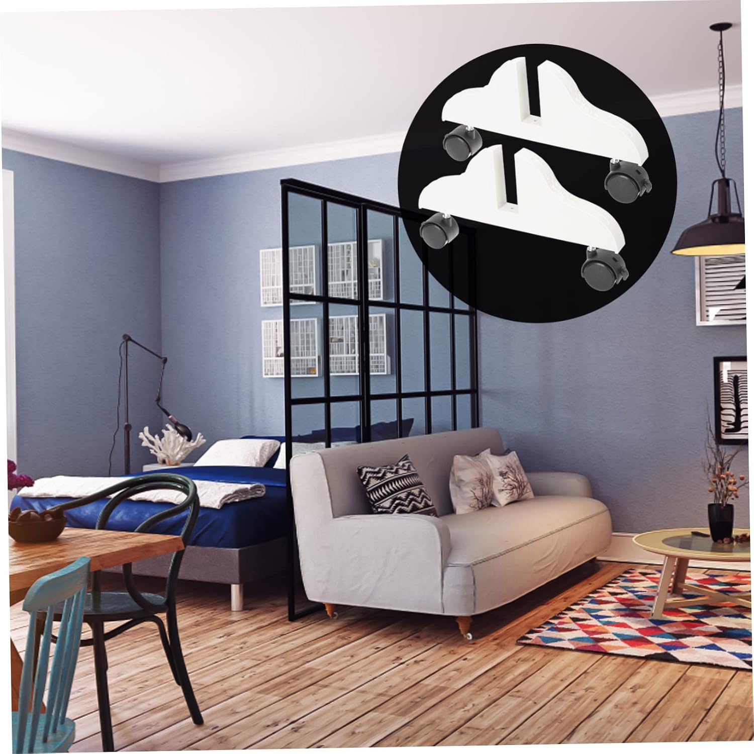 2pcs Room Divider Feet Partition Stand Base for White Divider Wear-Resistant Screen Feet