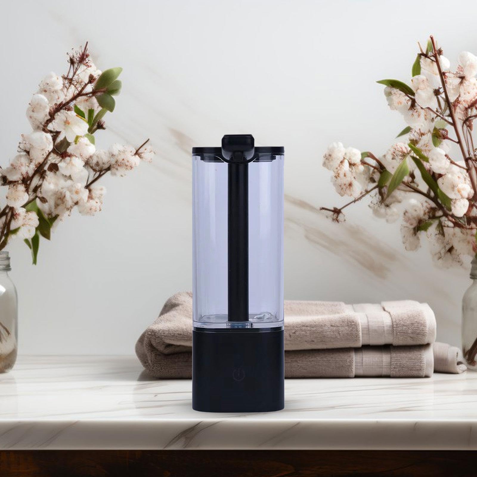 Qianly Dispensador Automático de Jabón con Control Inteligente Instalación en Pared O Recargable USB Depósito 550ml IPX5 Resistente Al Agua Adecuad, Negro, Individual
