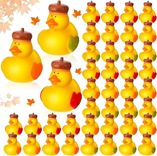 Deekin 48 Pcs Fall Rubber Ducks Acorn 2 Inch Thanksgiving Rubber Autumn Fall Themed Party Favors Bathtub Float Squeak Duck