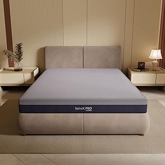SleepyHug AirCell Ortho SpineX PRO Orthopedic CoolFlow Memory Foam 6 Inch Mattress with Honeycomb Grid, Perfect for Single Bed Size White & Blue (LxWxH -75x36x6 Inch)