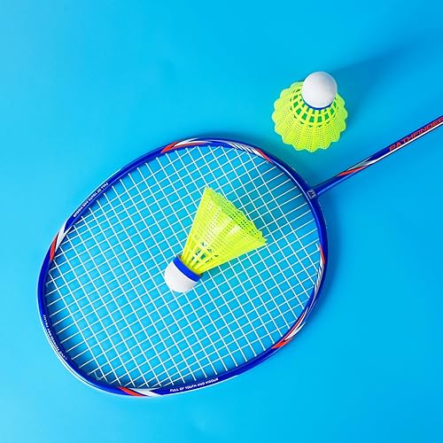 Miniatura 7 de Whizz - Juego de 2 raquetas de bádminton para juegos recreativos, raqueta para principiantes, incluye 2 pájaros de nailon, 2 cintas de agarre