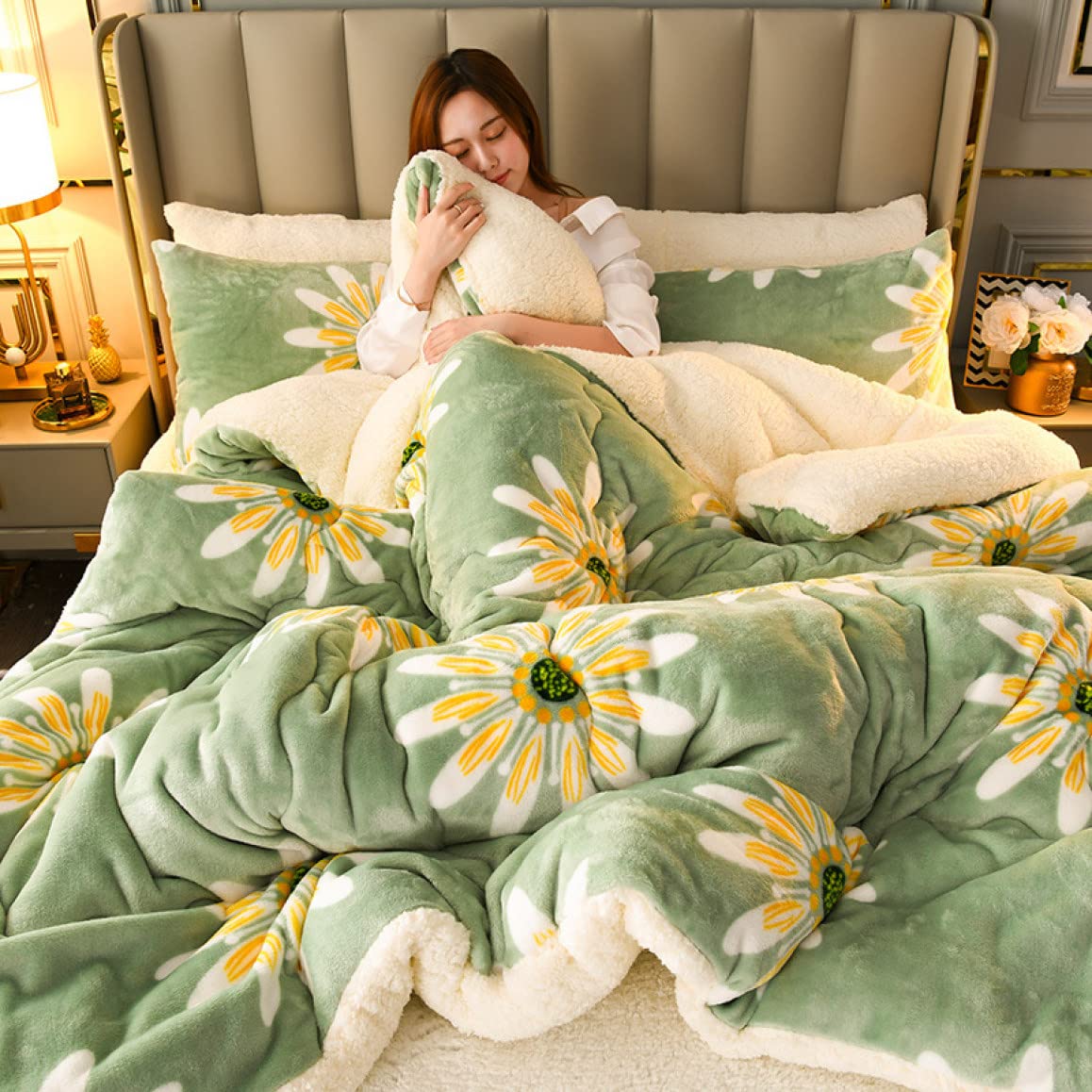 Amazon｜XWPW2 2枚合わせ 毛布 180*220cm シングルロングロング 花柄 