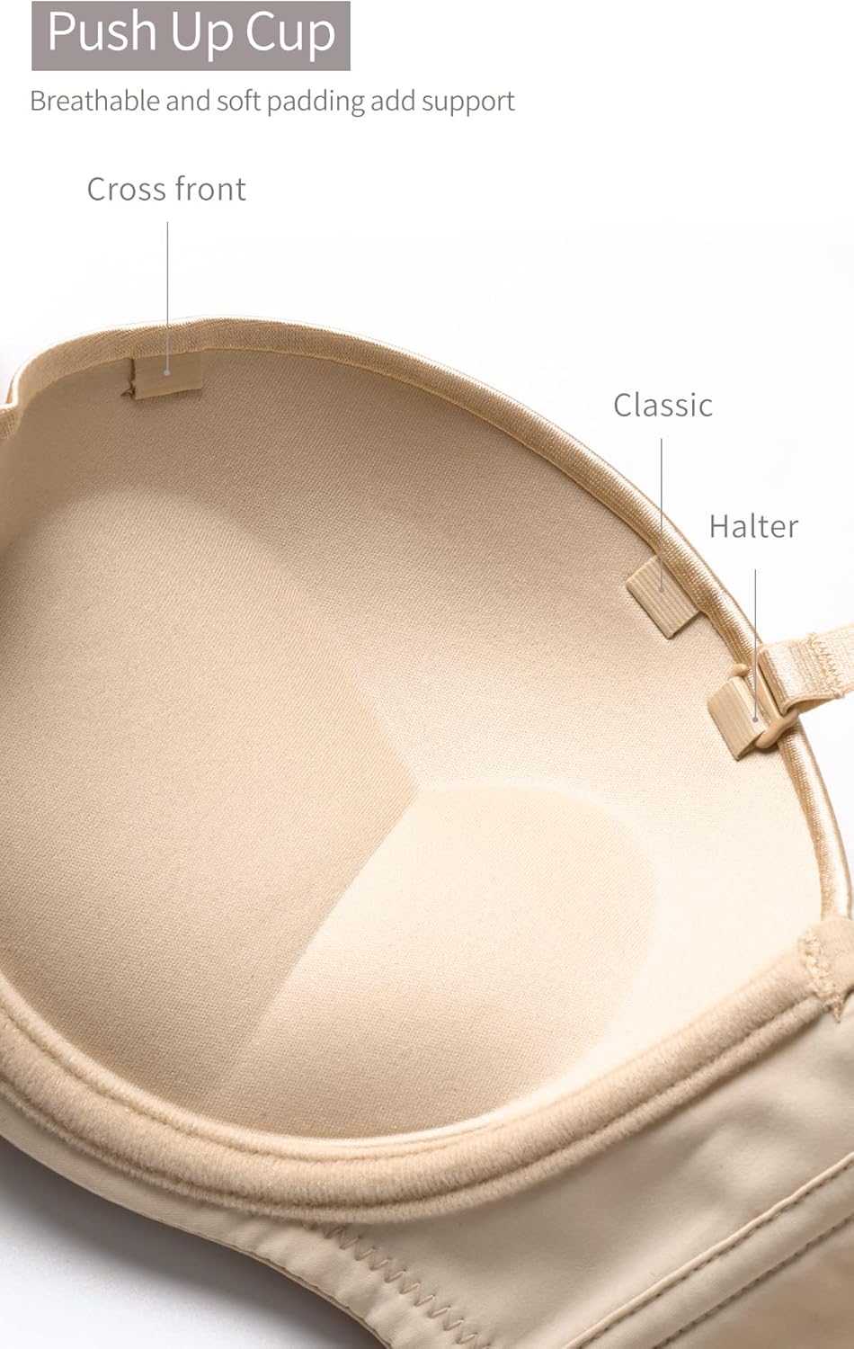 SEA BBOT Push Up Strapless Bra for Women Anti-Slip Padded Multiway Bra - Image 5