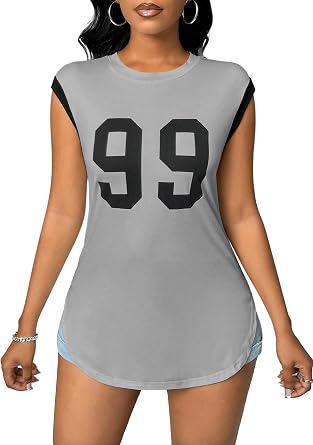 LovelyWholesale Women Graphic Tees Crew Neck Side Slit Cruver Hem Cap Sleeve T Shirts