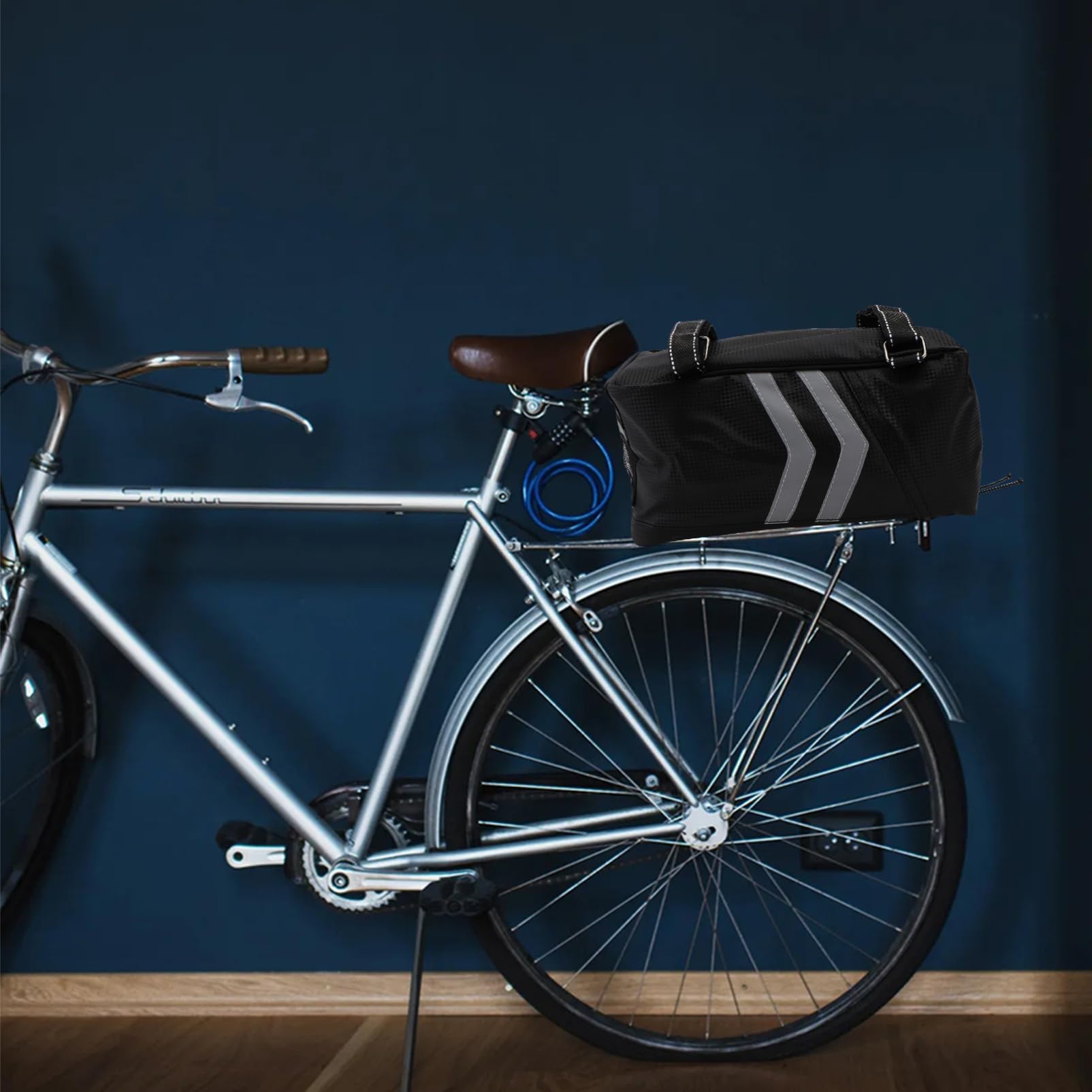 BESPORTBLE Borsa Portapacchi Posteriore per Bici, 9l, Pu, Doppia Cerniera, Stabile, per Viaggi e Attività All'aperto