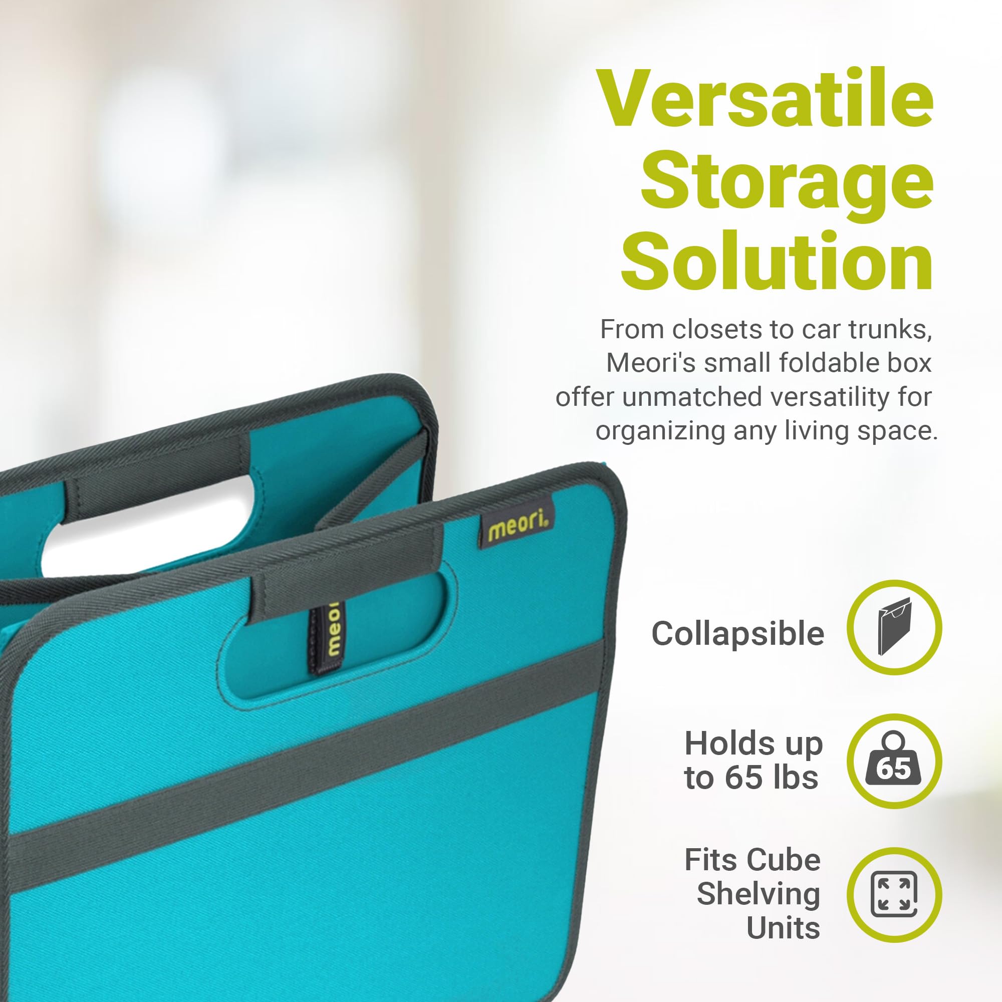 Meori Azur Folding Box Large Blue + Carry Handle 32 X 50 X 27