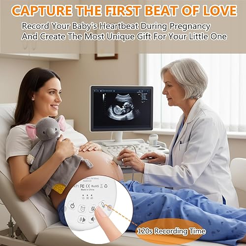 Miniatura 4 de BEREST Elephant Baby Lovey - Chupete de dormir recargable con 10 ruidos blancos (latido de corazón, canción de cuna) y sensor de llanto,