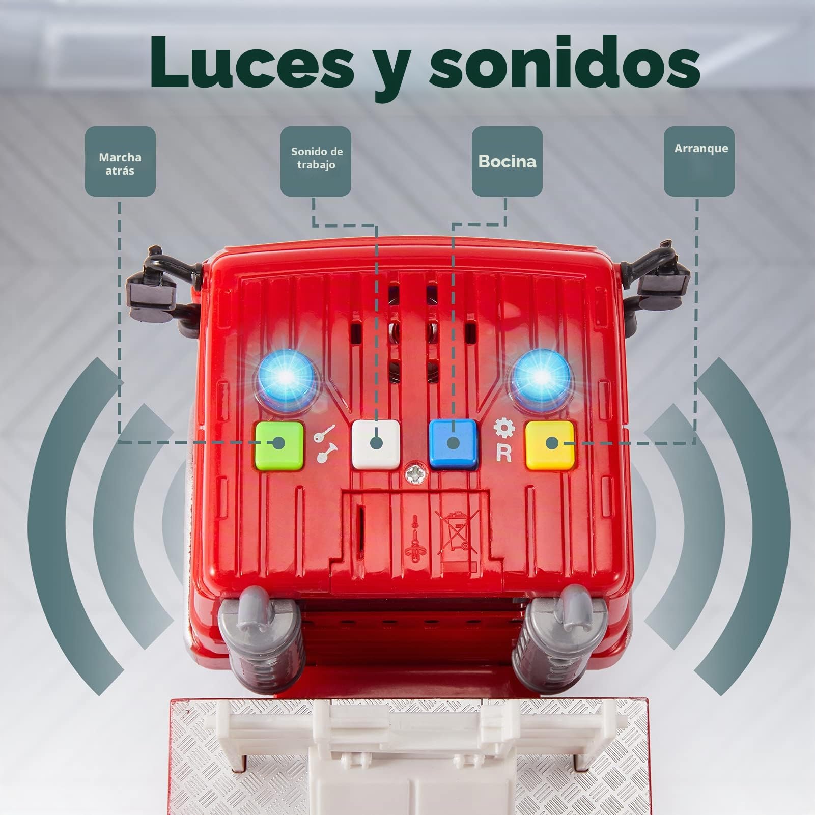 HERSITY Coche Bomberos Juguete Grande, Camión Bomberos con Luces y Sonidos, Rescate Bombero Vehículos de Servicio, Camion Gigante Juguete Regalos para Niños Niñas 3 4 5 Años