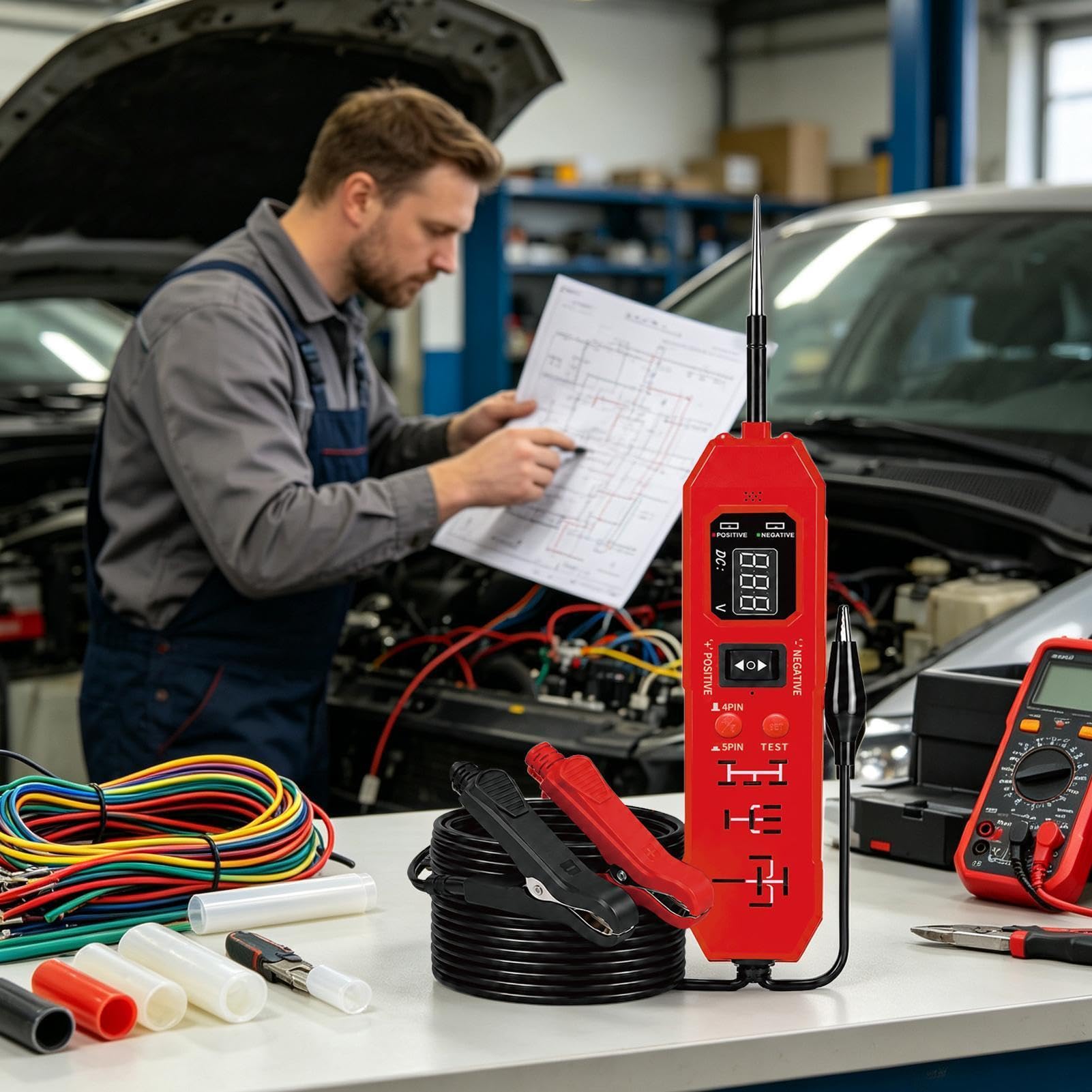Comprobador de Relés para Coche Equipo de Diagnóstico Preciso 12V y 24V
