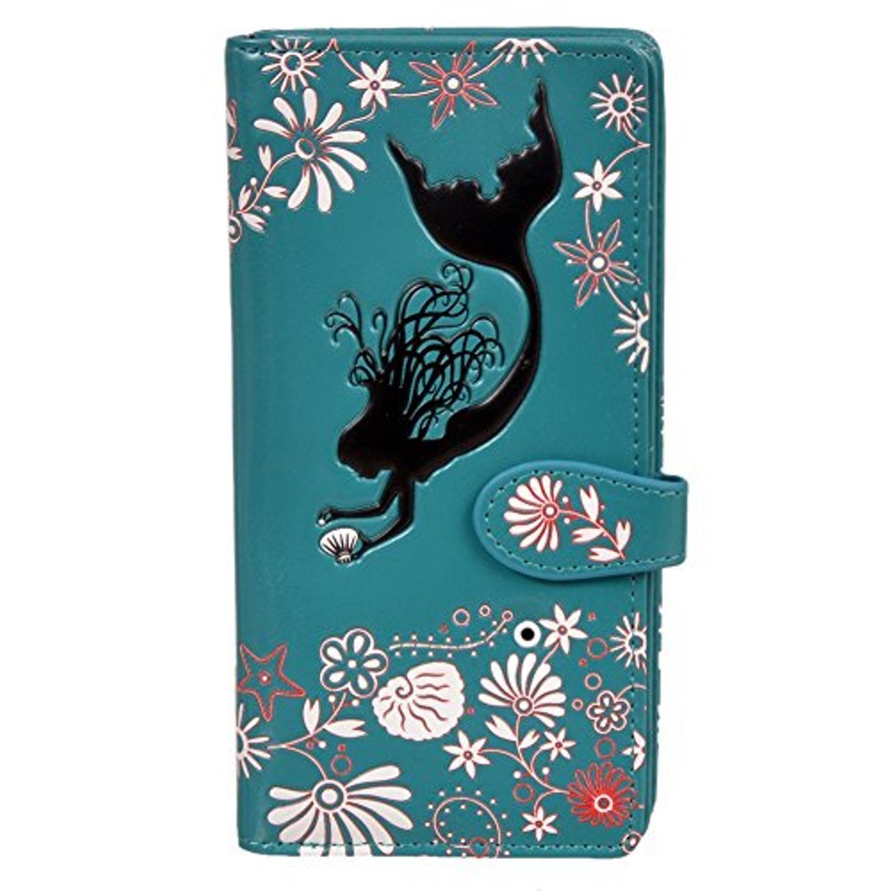 Shag WearWomen's Large Clutch Vegan Faux Leather Wallet With Zipper Coin Pocket