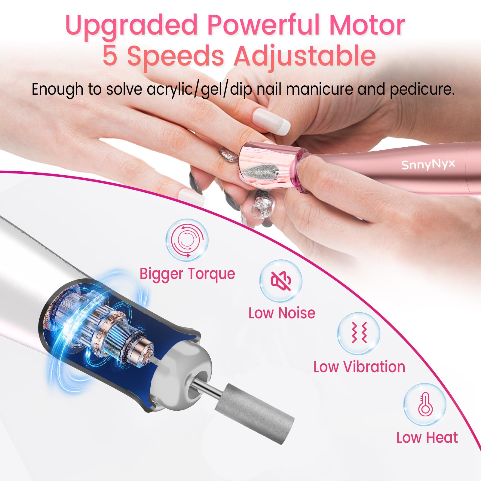 Trapano elettrico professionale per unghie, 35000 giri/min, kit per rimuovere lo smalto, lima elettrica per unghie, lima per unghie, lima per unghie, kit elettrico professionale per manicure e
