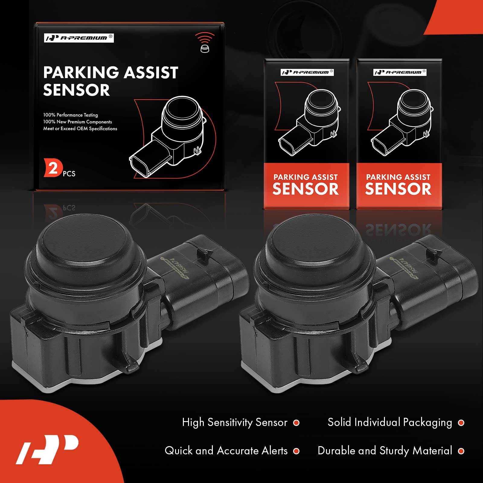 A-Premium 2-PC Reverse Backup Parking Assist Sensor Compatible with Tesla Models - Model S 2012-2021, Model X 2016-2021