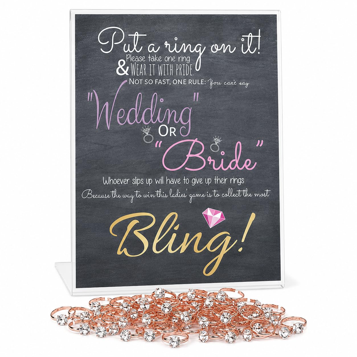 Jeu de fête de mariée bague argent pour animation de réception