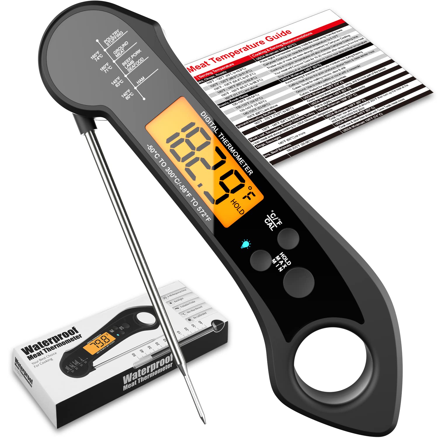 Biison Digital Meat Thermometer, Instant Read Food