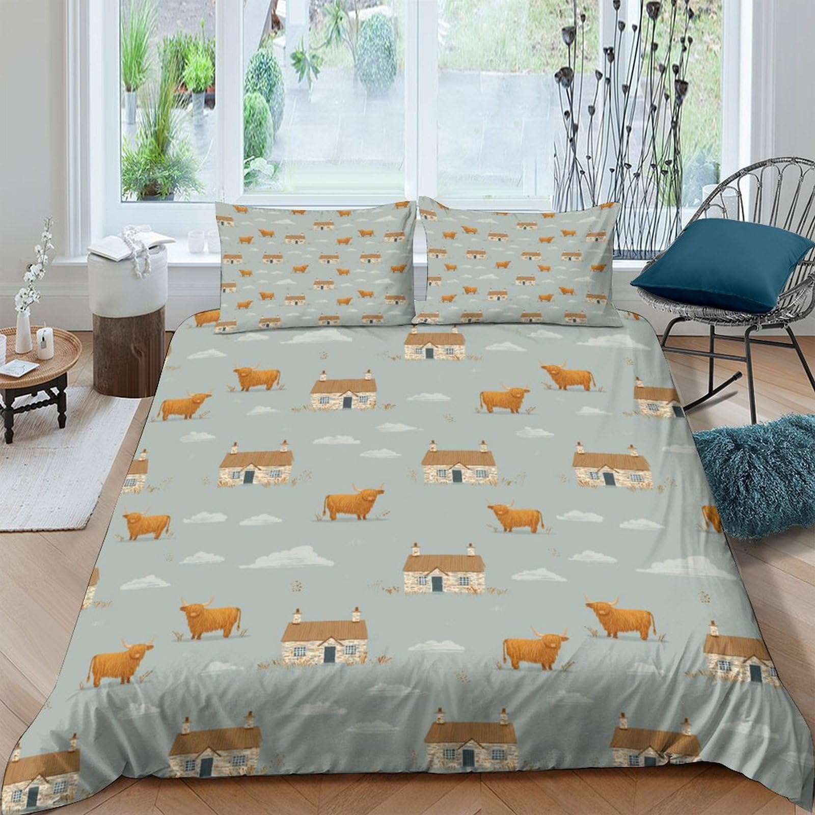 Ctjqhvkz Style-4 3D Printed Corgi House Fitted Sheet Microfiber Soft Breathable Dog Pattern Bed Cover For Bedroom Guest Room Mattress Decor Single（135X200cm）