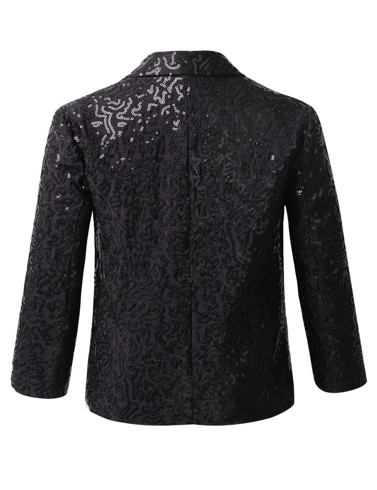 Mufeng Blazer Enfant Garçons Élégant Costumes d'honneur Mariage Banquet Veste Smoking Gentilhomme Manteau Vestons à Paillettes 5-14 Ans