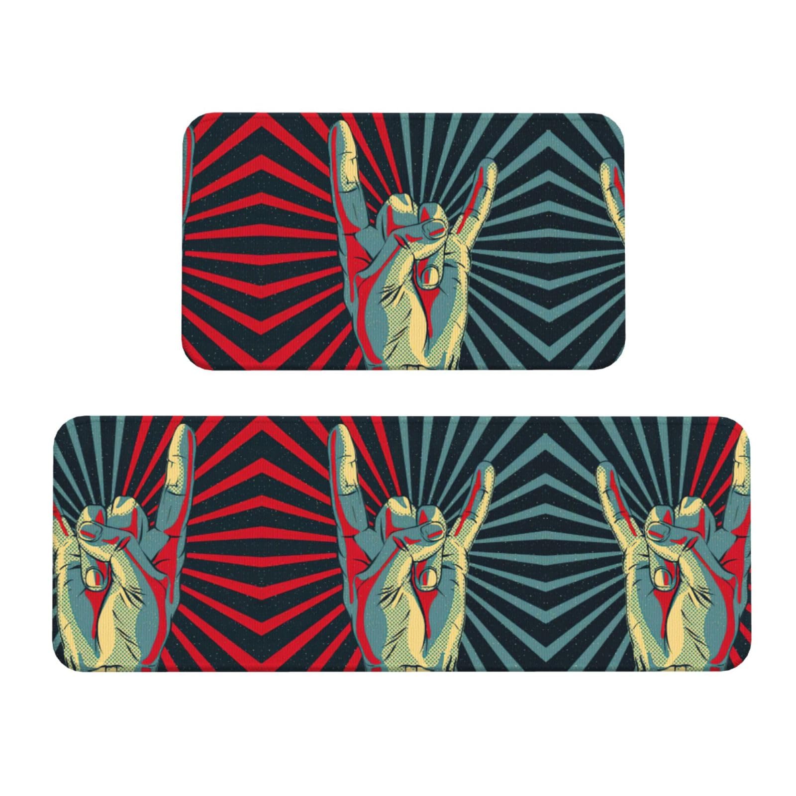 Alfombras de cocina antideslizantes EdWal impermeables de chef para evitar resbalones, 2 piezas
