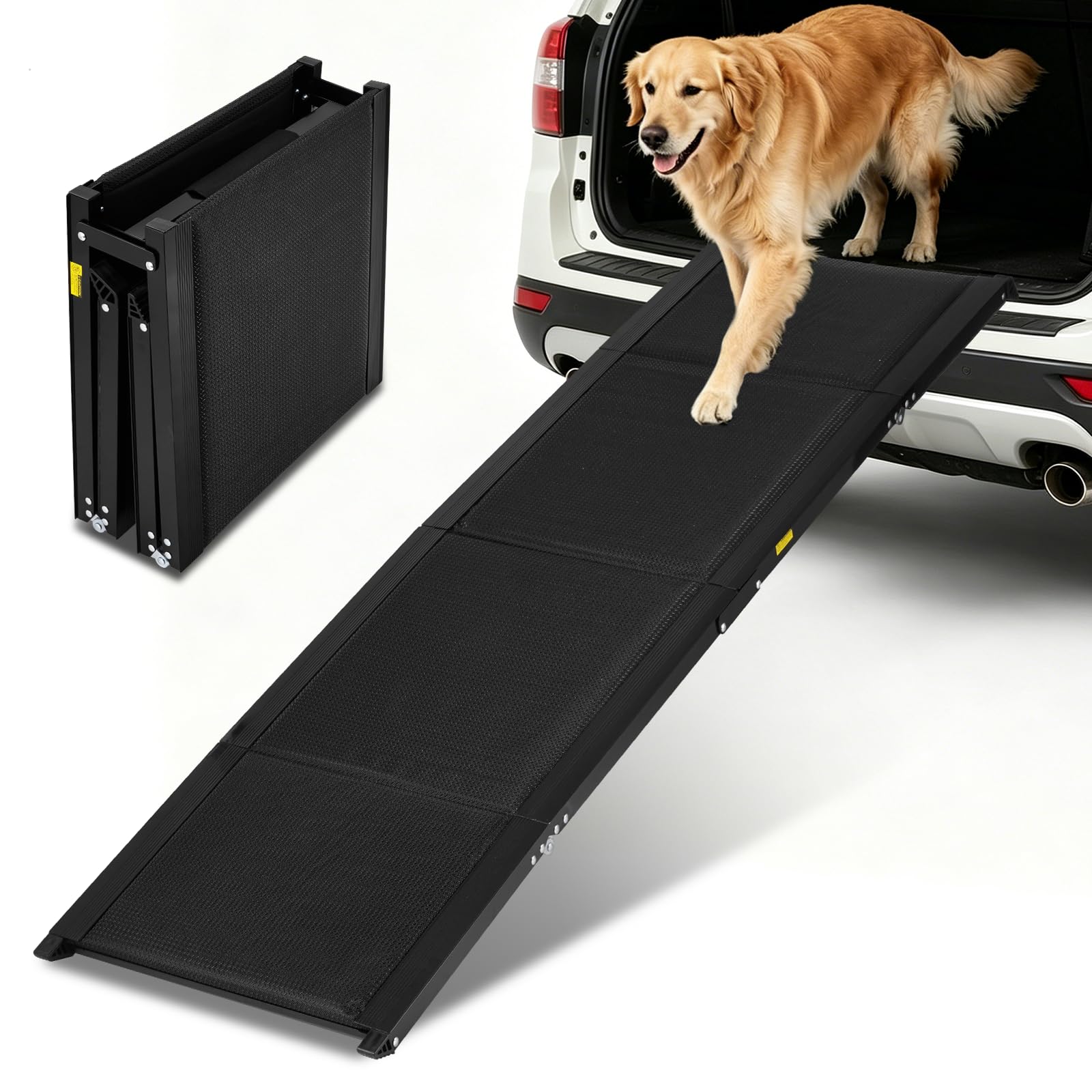 MXBAOHENG Escalier pour chien pliable pour voiture - Charge maximale : 70 kg - Rampe pour chiens - Cadre en aluminium - Échelle portable avec antidérapant - Pour chiens souffrant de problèmes