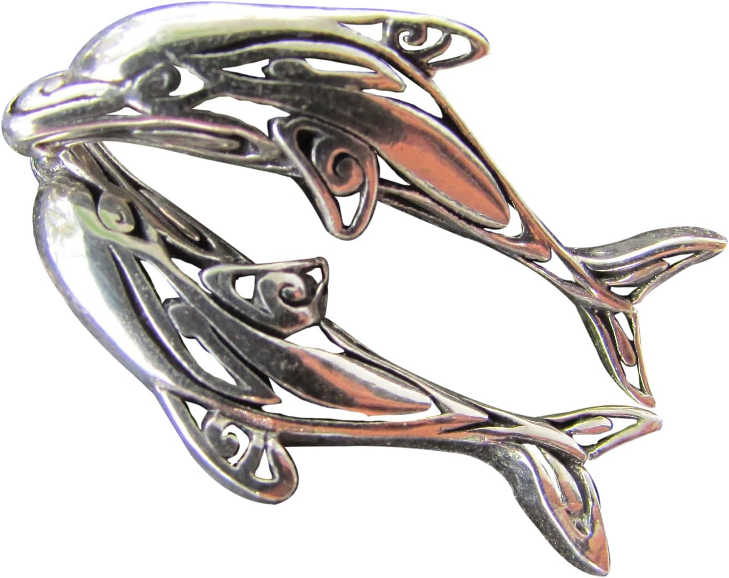 Dolphin Stud Earrings. Sterling Silver.