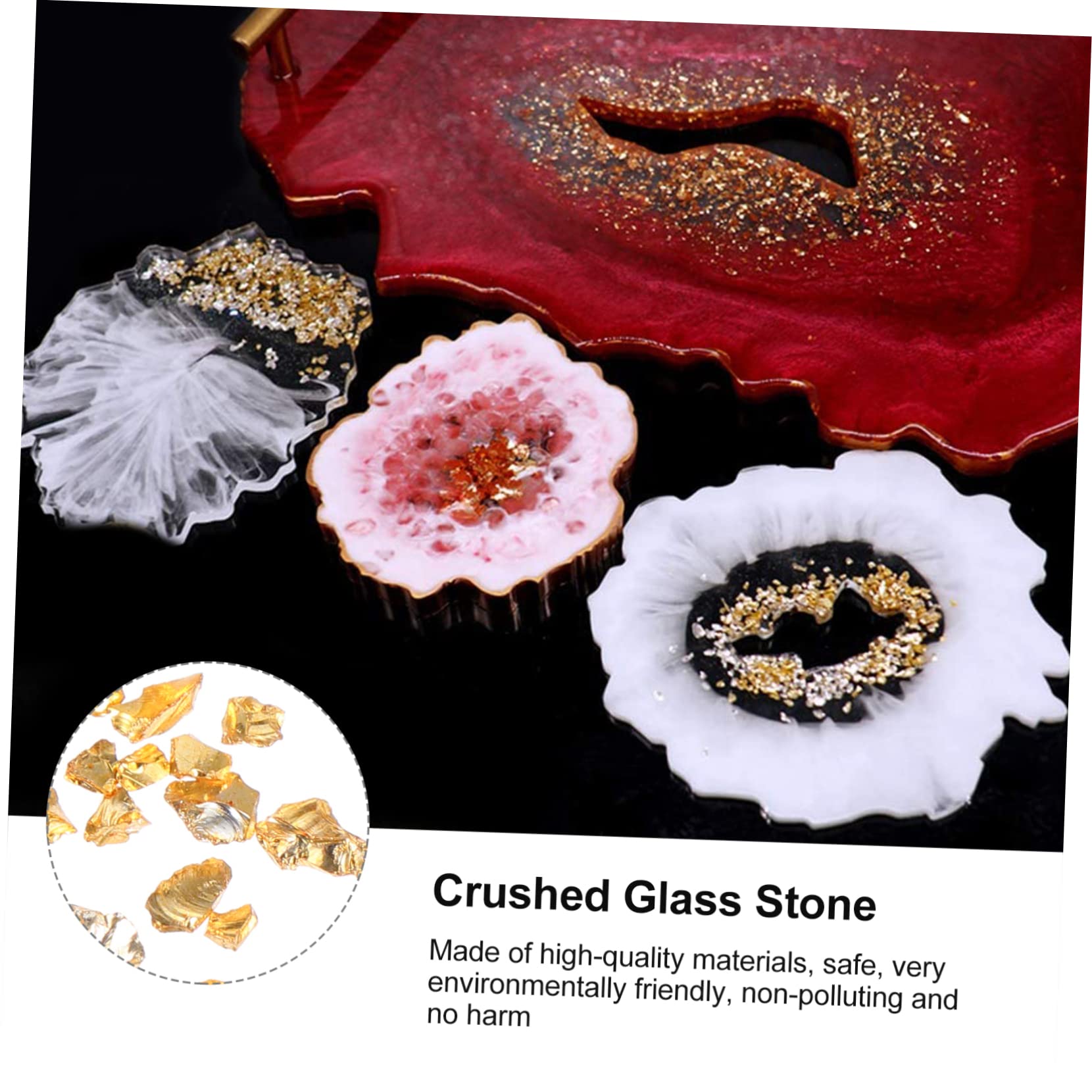 3 set di vetro for unghie Ghiaia Prodotti decorativi in ​​vetro frantumato Decorazioni for nail art Paillettes for il viso Occhi Grosso vetro glitterato Schegge irregolari Flash Accessori in vetro fra