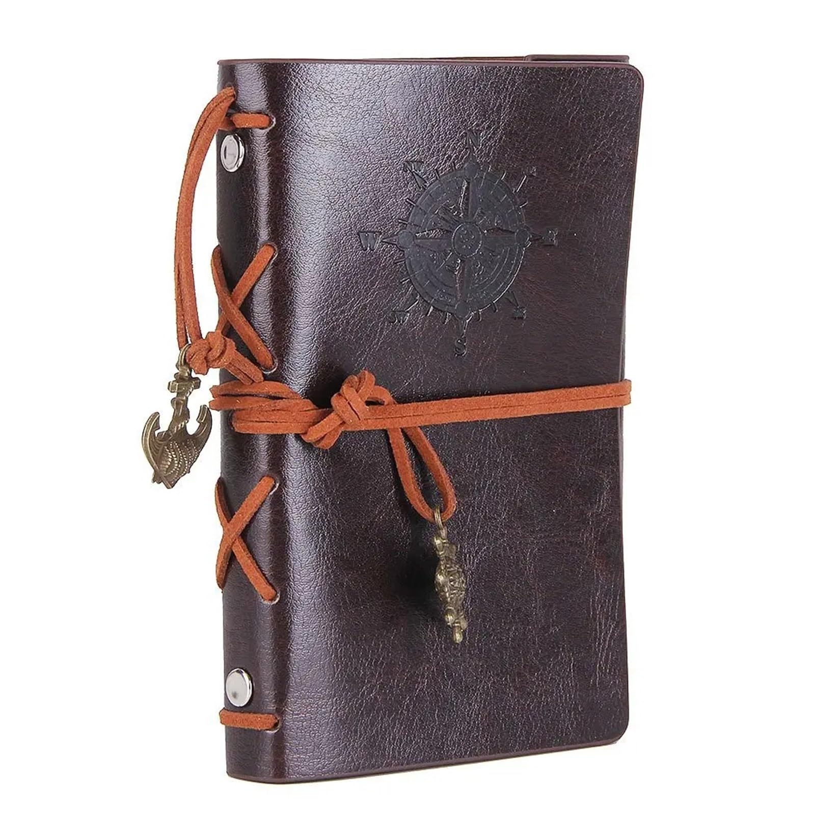Cwcqgh Vintage Travel Notebook Leather Writing Journal Notebook A5 Vintage Spiral Blank String Daily Notepad Travel