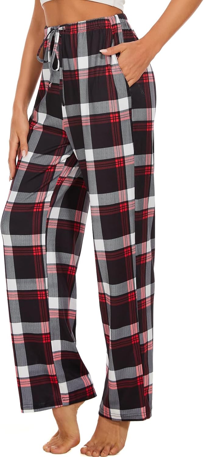 ROSA JUNIO Womens Pajama Pants with Pockets, Soft Drawstring Pajama Bottoms Women, Comfy Causal Sleep Lounge Pants - Image 3